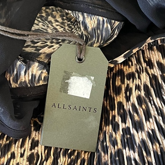 ALL SAINTS ANTHEIA KIKU ANIMAL PRINT TIERED MINI DRESS NWT WOMEN'S SIZE 2 - Picture 14 of 16